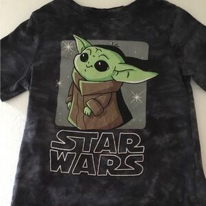 Star Wars Kids Tie-Dye Tee with Grogu Graphic - Black